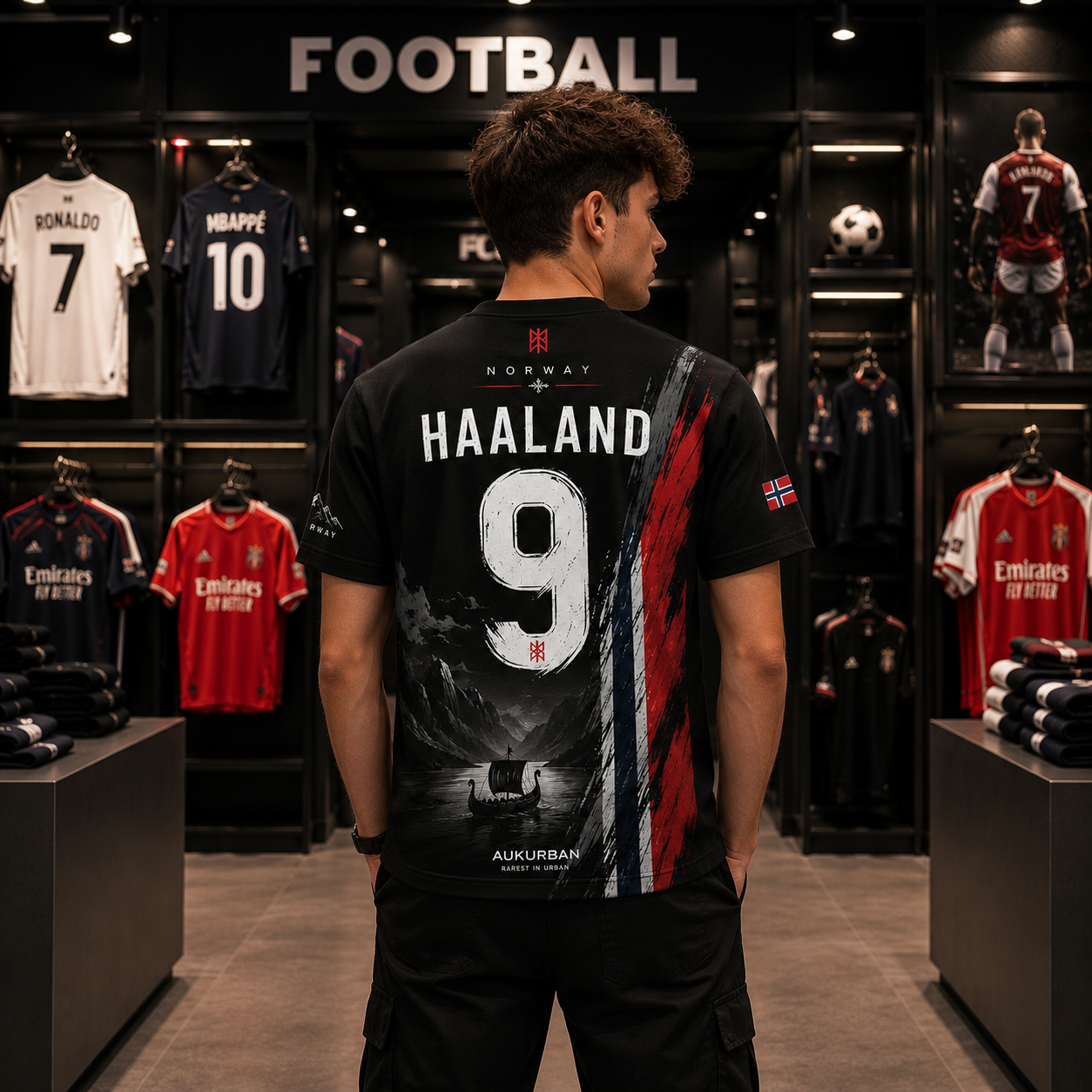 Nordic Thunder – Haaland 9 Oversized Football T-Shirt
