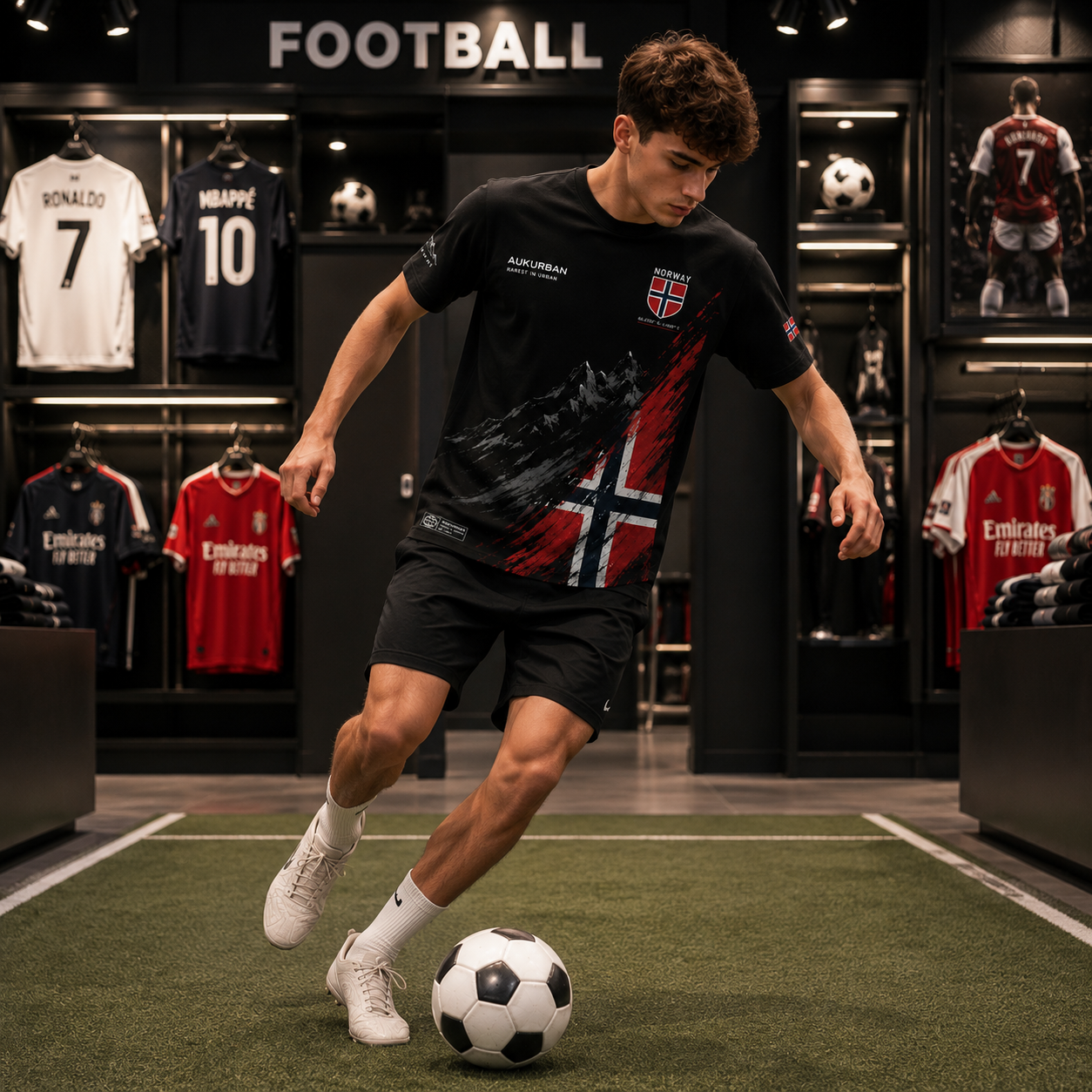 Nordic Thunder – Haaland 9 Oversized Football T-Shirt