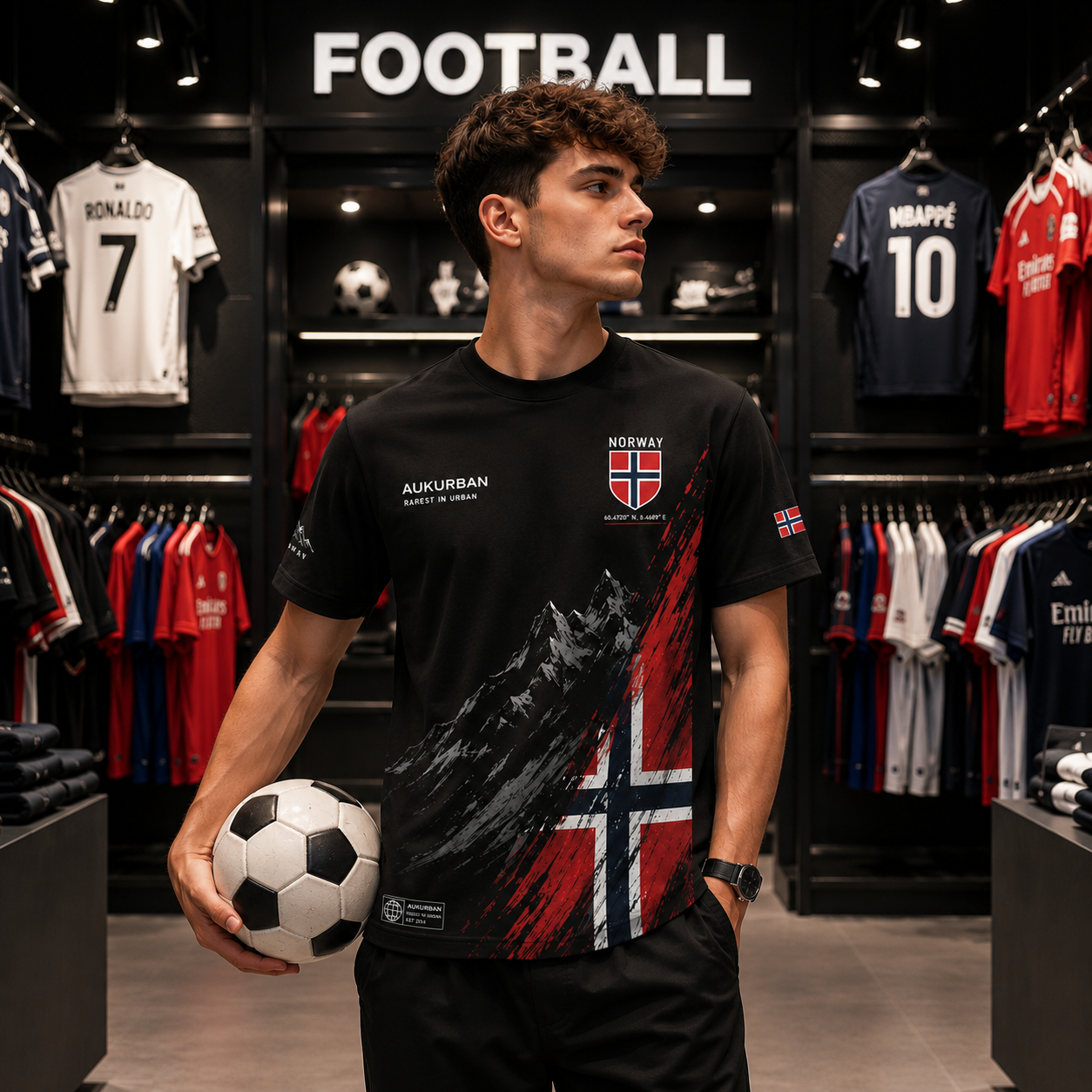 Nordic Thunder – Haaland 9 Oversized Football T-Shirt