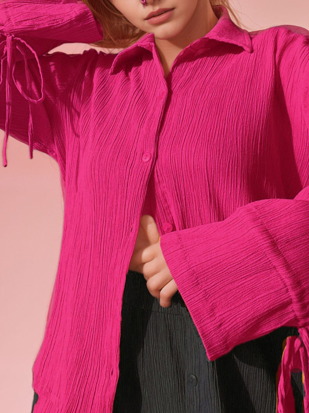 Rooh Shirt in Hot Pink