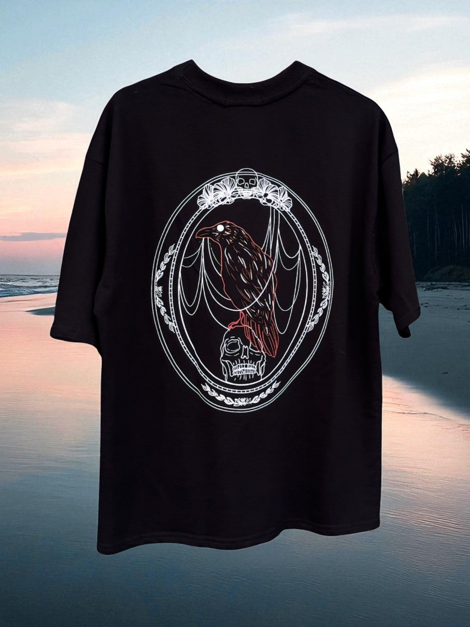 Black Death Whispers Oversized Tshirt