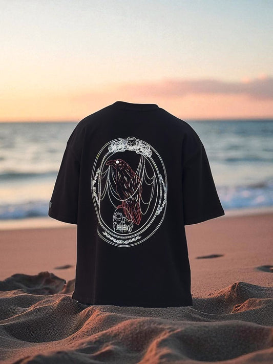 Black Death Whispers Oversized Tshirt