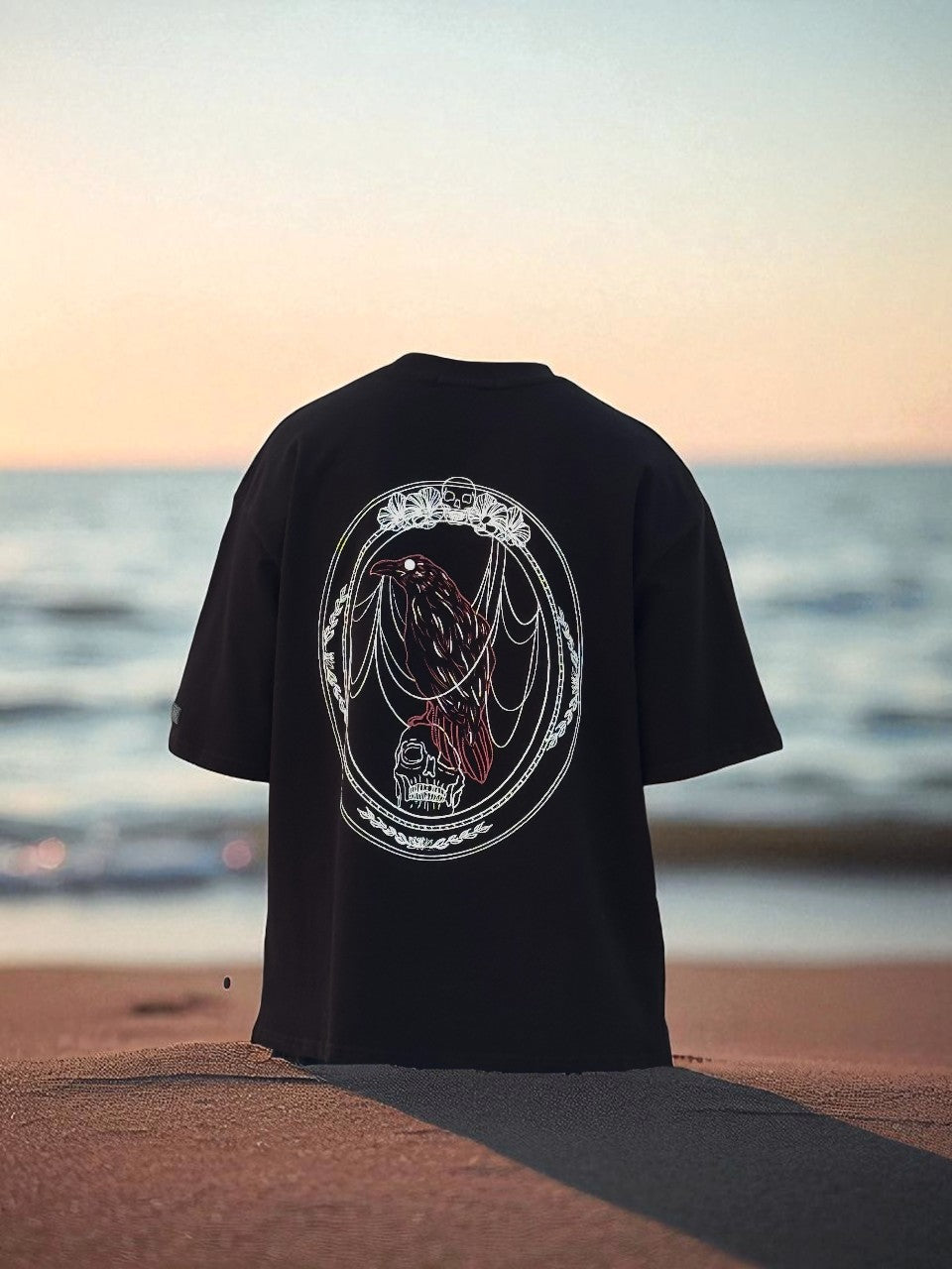 Black Death Whispers Oversized Tshirt