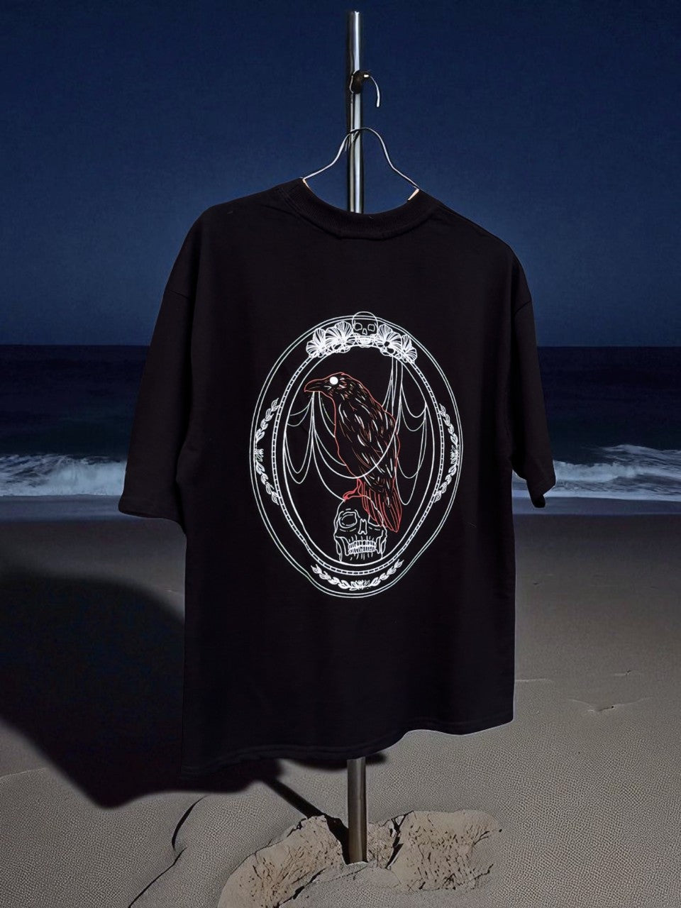 Black Death Whispers Oversized Tshirt
