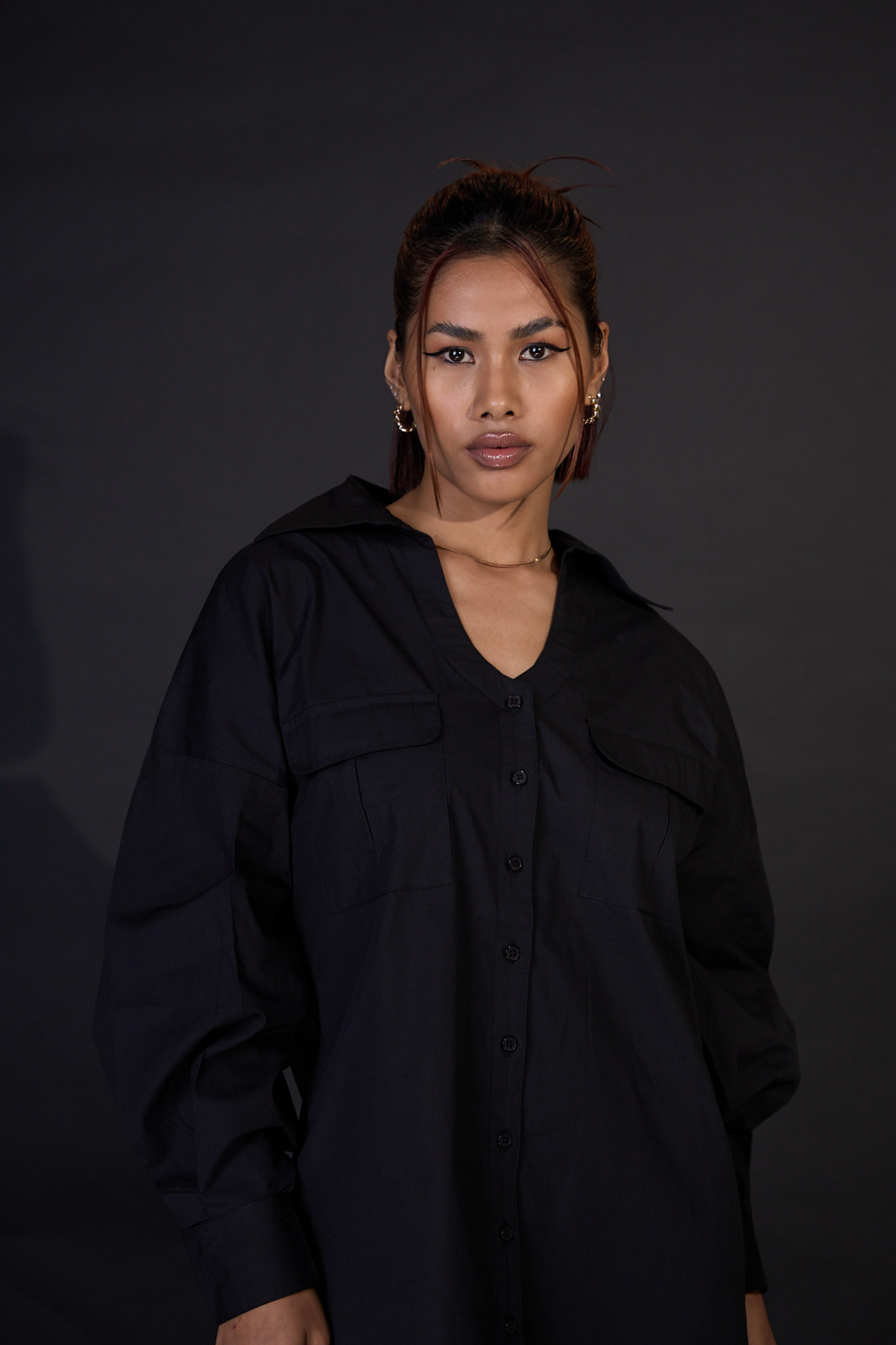 Sage Oversized Black Shirt