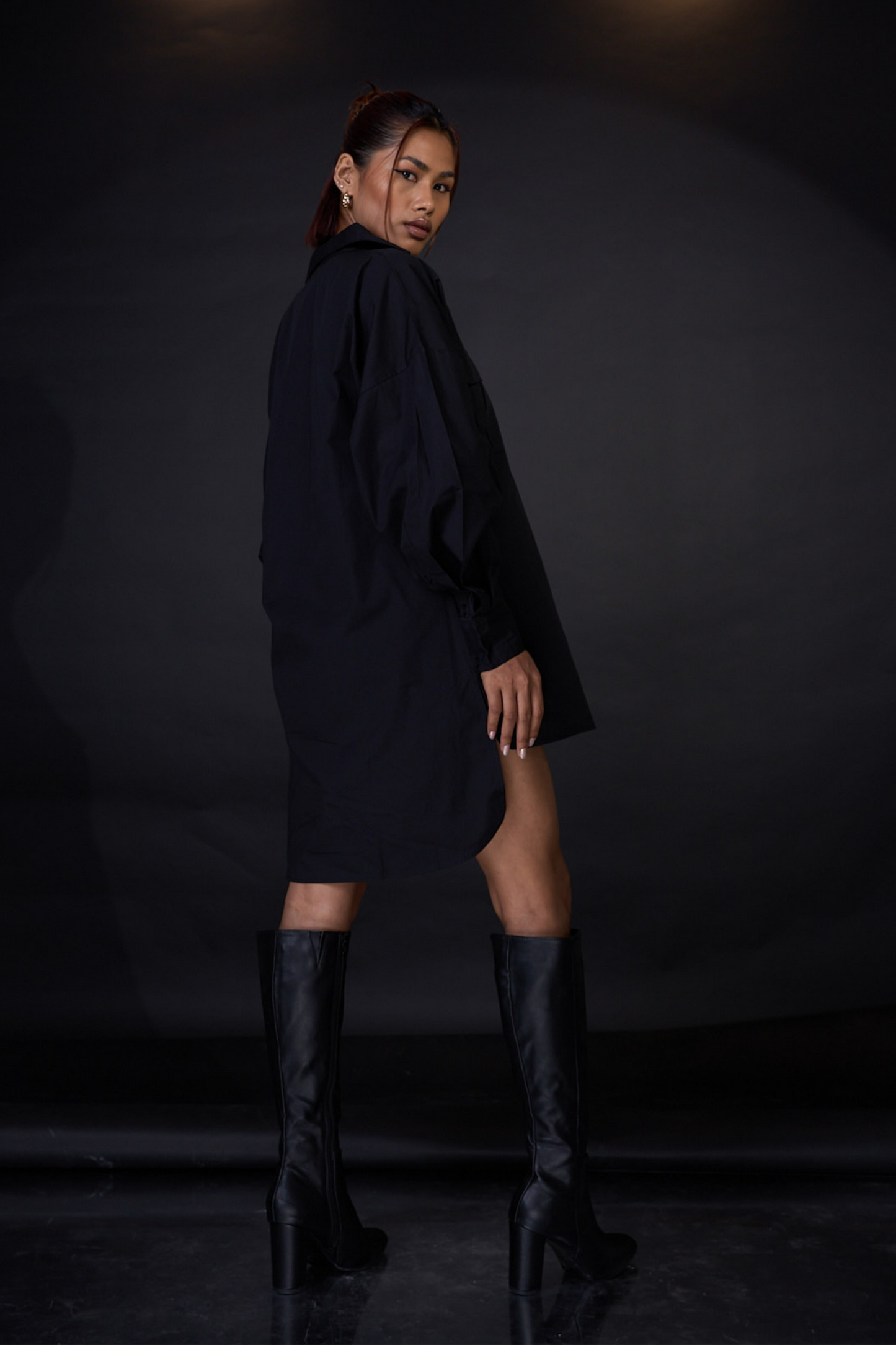 Sage Oversized Black Shirt