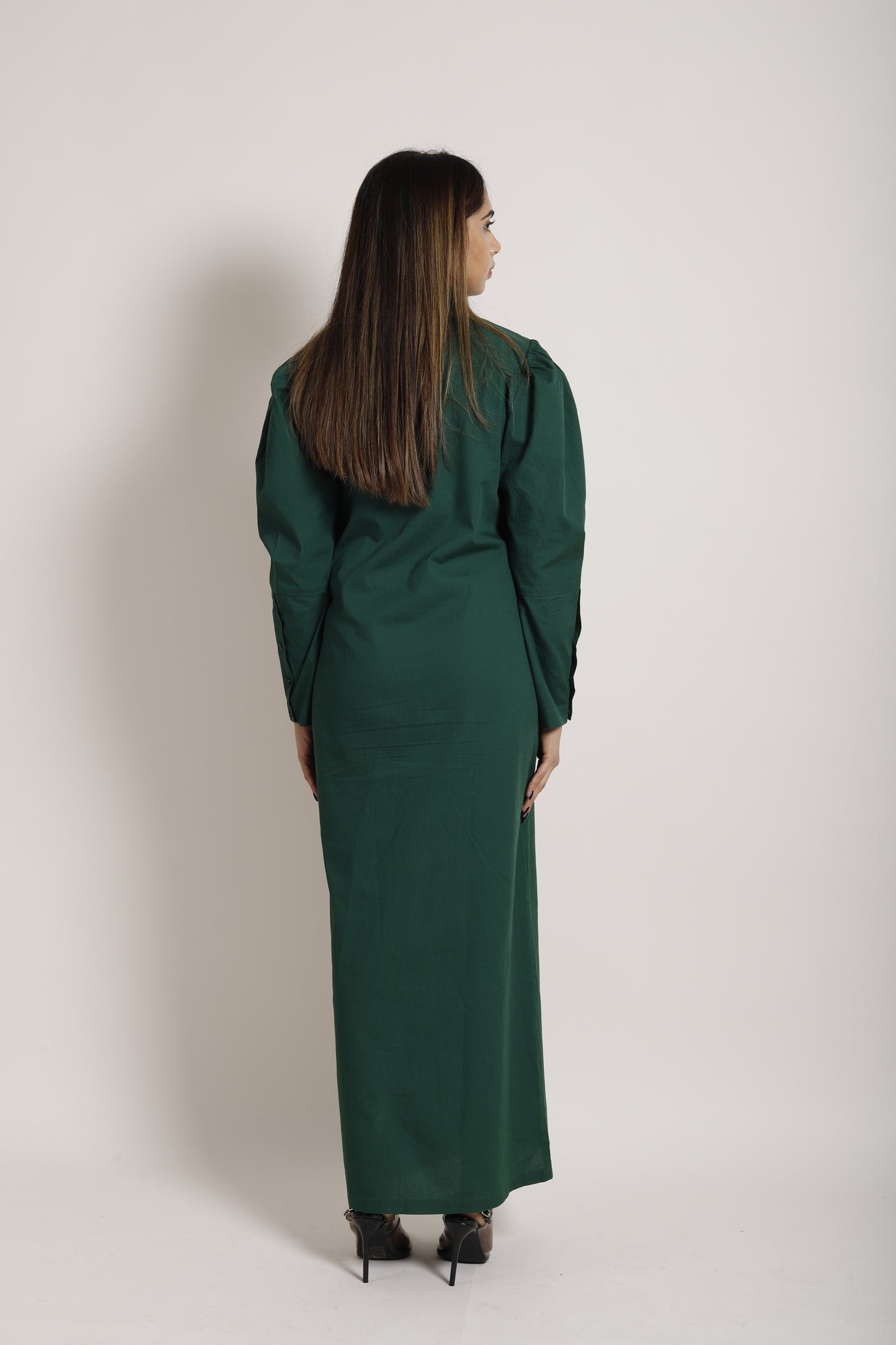 Clover Asymmetrical Green Dress